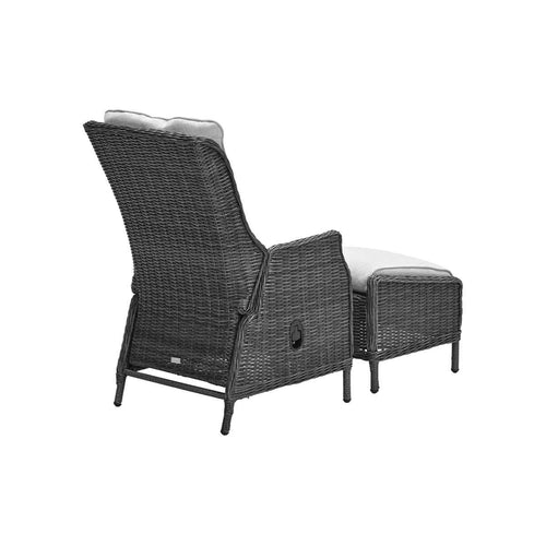 Garden Impressions loungestoel Marbella earl grey incl voetenbank