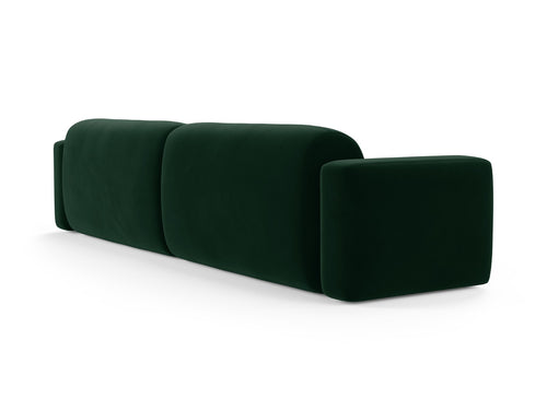 Cosmopolitan Design Modulaire bank Strino 4-zits, flueel flessengroen - 98x240x78cm