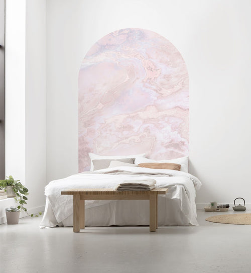 Sanders & Sanders zelfklevende behangcirkel marmer roze - 127 x 200 cm - 611745 - vtwonen shop