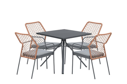 5-delige tuinset Dido tuinstoelen koper - Rimini tafel