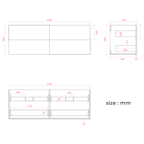 LOMAZOO badmeubelset Nuvano - met hoge kast & witte wastafel - glanzend wit - 140 cm
