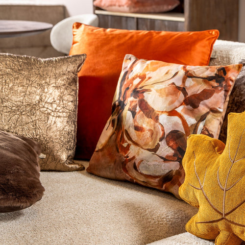 FINN - Kussenhoes 60x60 cm - velvet - effen kleur - Potters Clay - oranje