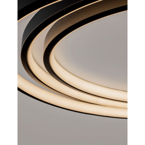 Nova Luce ARBOR Geïntegreerde LED-plafondlamp, matzwart, Triac dimbaar, 33W, 1067lm, 3000K