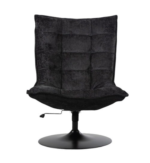 FurniLux Fauteuil Sam Black van  - Stof - Met en ronde voet - Verstelbaar en draaibaar - 100% polyester - 76 x 81 x 109cm - vtwonen shop