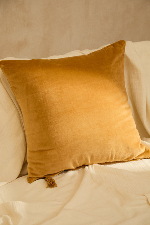 Calma House Kussenhoes Velour - Mosterd - 45x45