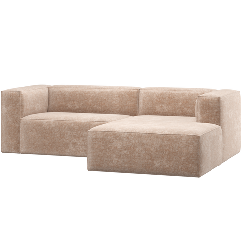 WOOOD chaise longue bank rechts Bean - Chenille Velvet - Naturel - 73x254x178 - vtwonen shop