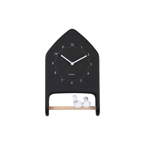 Karlsson wandklok Love Birds - zwart - 7.1x20x32cm
