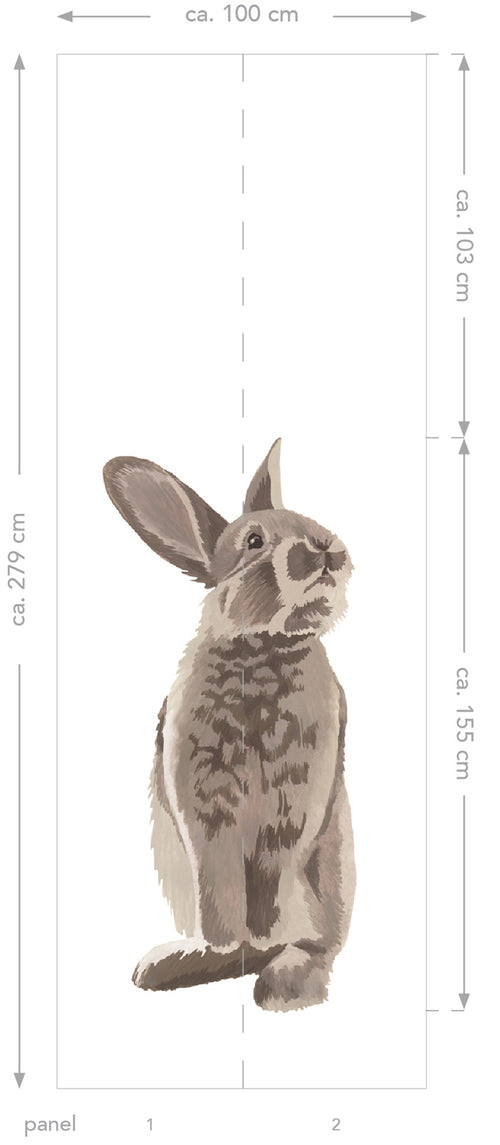 ESTAhome fotobehang konijn bruin - 100 x 279 cm - 159052
