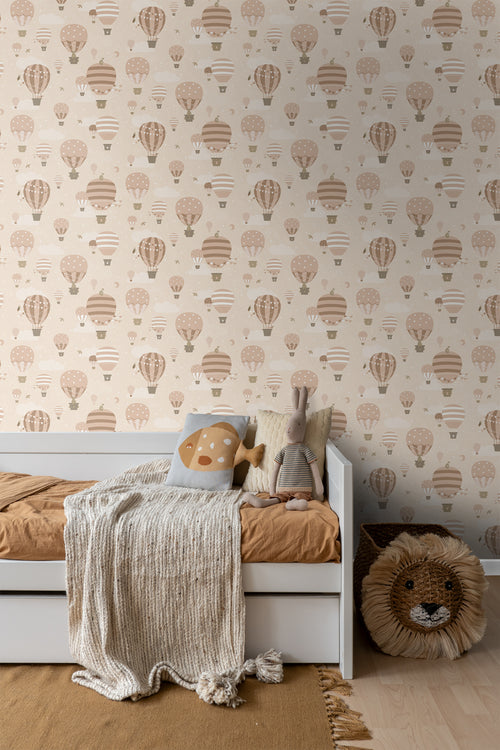 ESTAhome behang luchtballonnen licht terracotta - 50 x 900 cm - 131346 - vtwonen shop