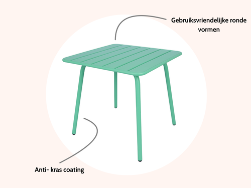 MaximaVida metalen vierkante tuintafel Max  80 x 80 cm cactus - vtwonen shop