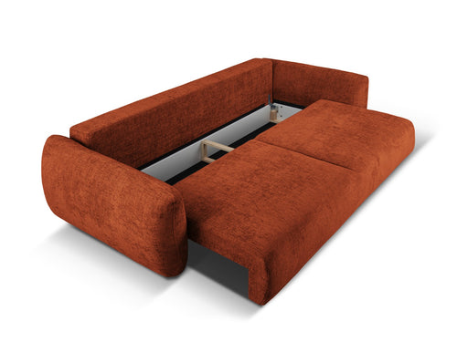 Cosmopolitan Design Slaapbank met opbergdoos Matera 3-zits, chenille, terracotta - 108x240x86cm