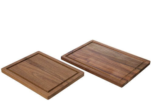 J-Line bijzettafel Lounge - metaal/hout - wit/naturel - set van 2 - vtwonen shop