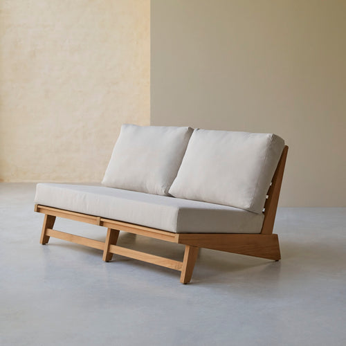 Tikamoon 2-zitsbankje van massief teakhout - Wit - vtwonen shop