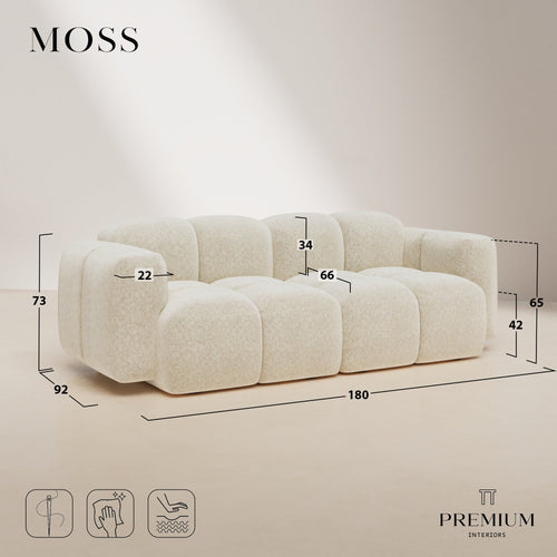 Premium Interiors - Modulaire bank MOSS - fluweel met structuur  180cm