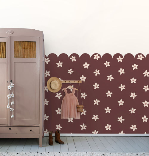 ESTAhome fotobehang madeliefjes bruin - 2.5 x 2.79 m - 159598
