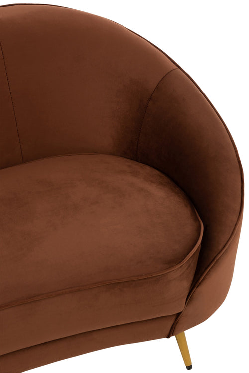 J-Line sofa Elisabeth - textiel/metaal - bruin