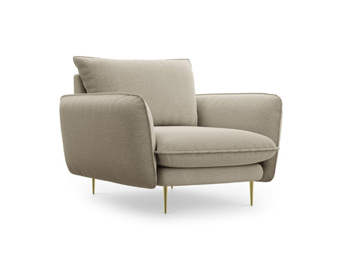 Cosmopolitan Design Fauteuil Vienna structurele stof, beige - 94x97x95cm
