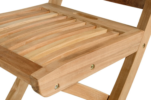 Hartman Tuinstoel Langli - Teak - Inklapbaar - Zithoogte 45cm - Set van 2