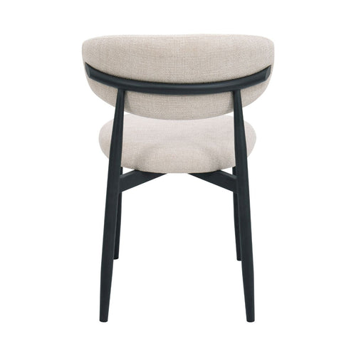 Giga Meubel Eetkamerstoel Alexia - Beige/Zwart - 52x56x77cm - Set van 2