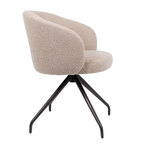 HelloChair eetkamerstoel HC06 Suskin - spinpoot anodic brown - cloud beige - vtwonen shop