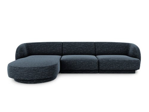 Micadoni linker hoekbank Miley 4-zits, chenille, koningsblauw - 156x255x70cm