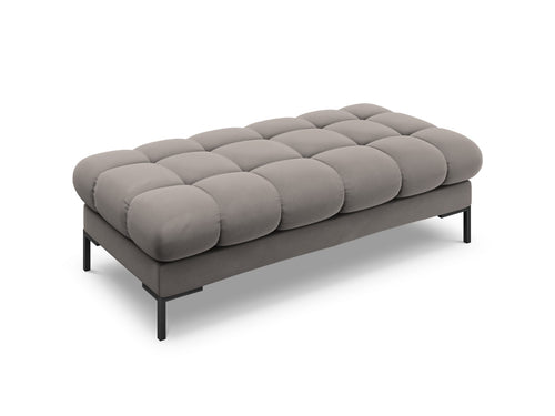 Cosmopolitan Design Bank Bali 2-zits, flueel, lichtgrijs - 62x133x40cm