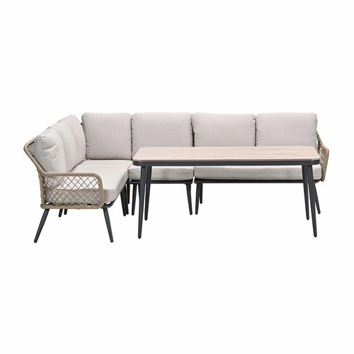 Allasio lounge-dining hoekset - 5-dlg. - c.black - desert sand - VW - vtwonen shop