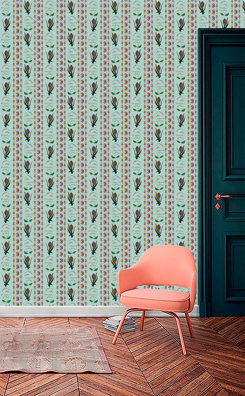 Catchii Behang Encanto Aztec Flowers Pastel beige