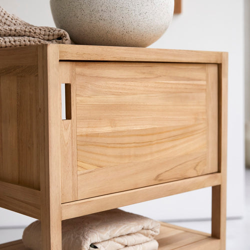 Tikamoon Massief teakhouten wastafelmeubel 60 cm - Naturel