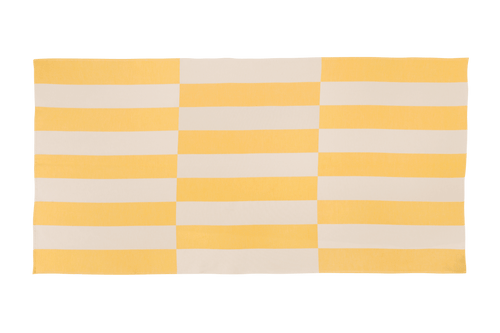 noo.ma Su Beach Towel - 100% katoen, geel & beige, 160 x 100 cm