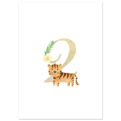 Artfulprints  Cijfer 2 kinderkamer   poster 50x70 cm - vtwonen shop