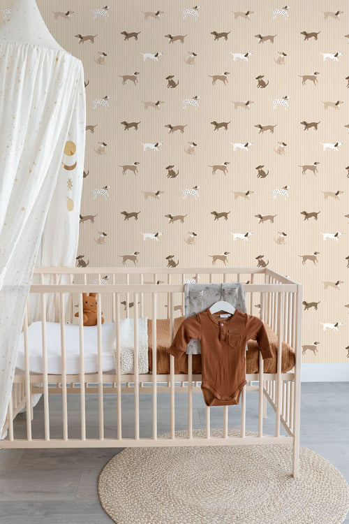 ESTAhome behang honden beige - 50 x 900 cm - 132019