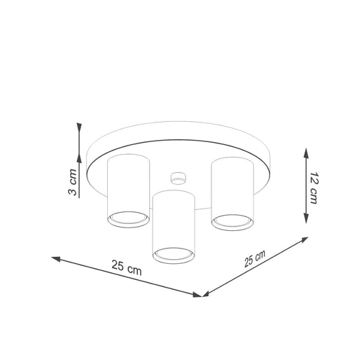 Sollux Lighting Plafondlamp LAGOS 3P wit - 25x25x12cm