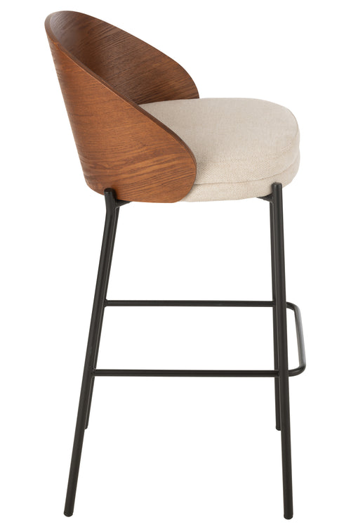 J-Line barstoel Lone - multiplex/metaal - bruin/beige