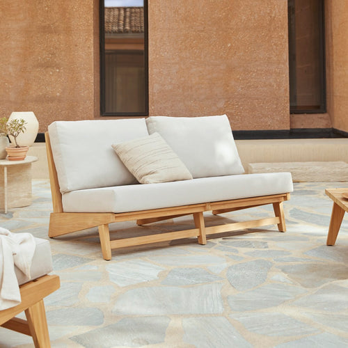 Tikamoon 2-zitstuinbankje van massief teakhout - Wit - vtwonen shop