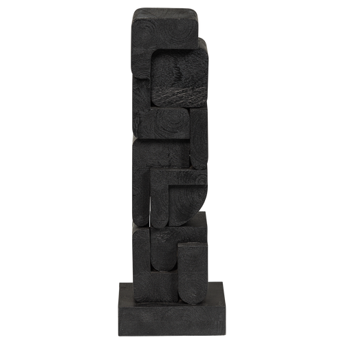 WOOOD sculptuur ornament Isan - Hout - Zwart - 53x18x18