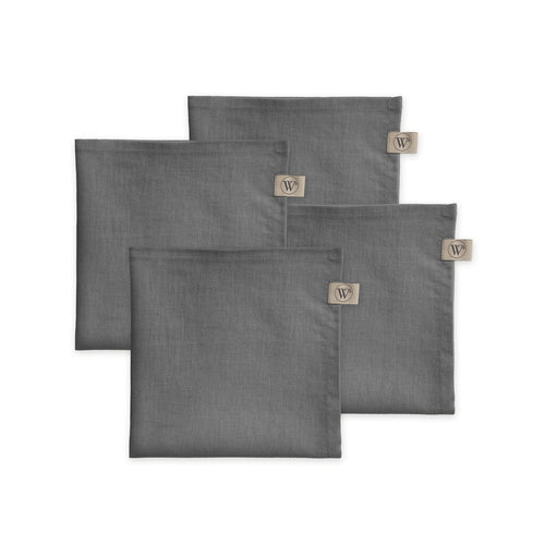 Walra - Servet Set Lovely Linen - 4x 40x40 cm - Antraciet
