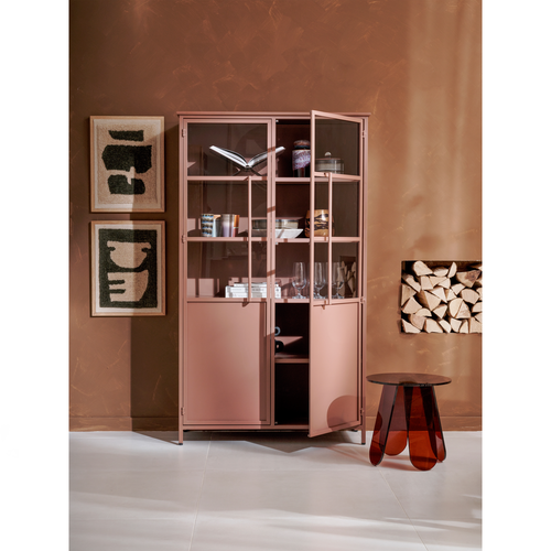 WOOOD vitrinekast Exhibit - Metaal - Tan - 170x99x44 - vtwonen shop