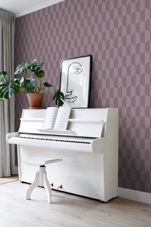 ESTAhome behang art deco bogen paars - 50 x 900 cm - 131234 - vtwonen shop