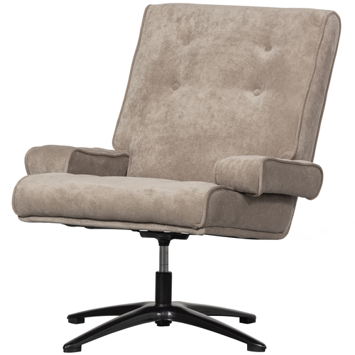 WOOOD draaibare fauteuil William - Polyester - Naturel - 93x79x91 - vtwonen shop