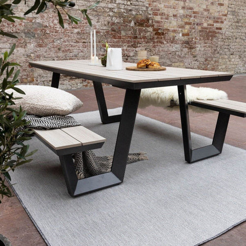 Buitenkleed Mono - Grijs/Wit - Dubbelzijdig - EVA Interior - 160 x 230 cm - vtwonen shop