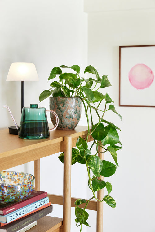 Hübsch draagbare lamp Salon - glas/ijzer - Ø15xh31cm, g9 - vtwonen shop