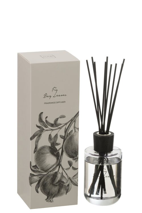 J-Line geurstokjes Walk in the Woods - Vijgen Bessen Bladeren - zwart - 180 ml