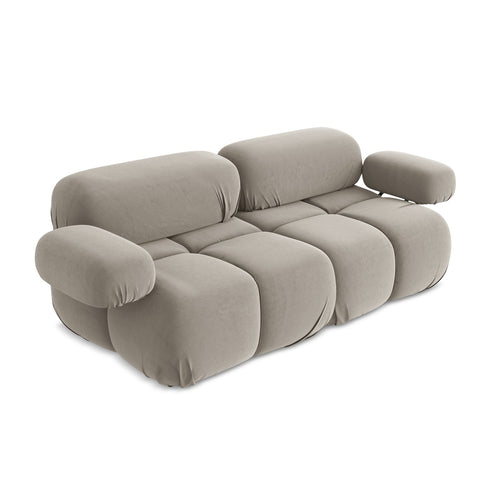 LaMiaSofa Tweezits modulaire bank Sanremo - velours - taupe - 190x96x70