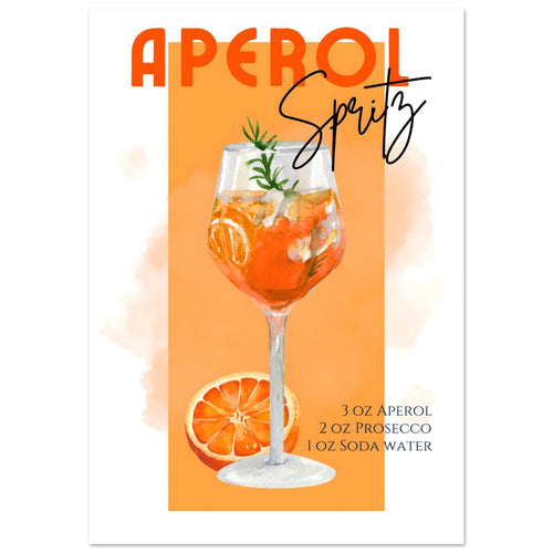 Artfulprints Poster met Lijst Aperol Spritz - Orange   - 30x40 cm - Oranje