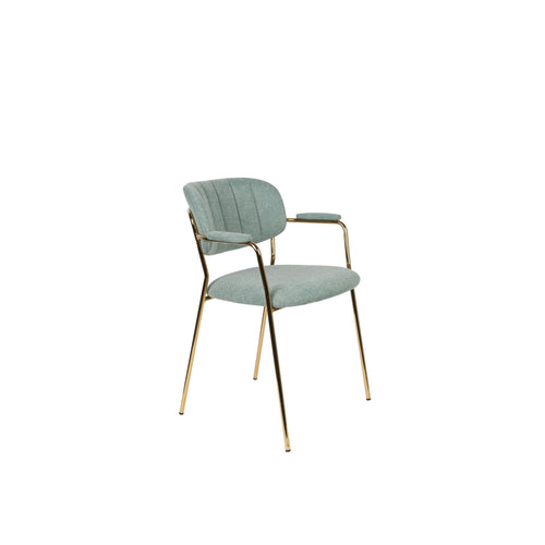 Housecraft Living Jolien Eetkamerstoelen armleuning Goud/Lichtgroen - Set van 2 - vtwonen shop