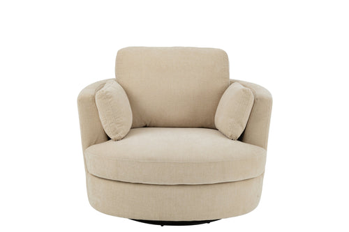 J-Line loungestoel Swiv - populierenhout/schuime - hout - beige