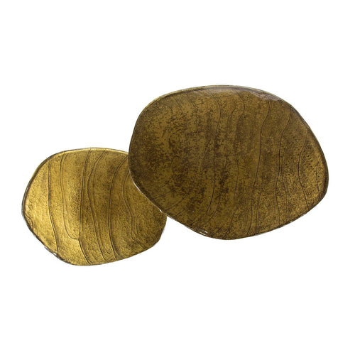 Giga Meubel Salontafel Eclipse - Goud Metaal/Glas - Set van 2 - 80x70x40cm - vtwonen shop