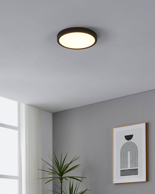EGLO opbouwlamp Fueva 5 - led - ø 28,5 cm - zwart/wit