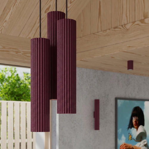 Sollux Lighting Wandlamp KARBON 30 bordeaux - 6,5x8,5x30cm